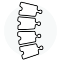 A drawing of the spine. The image is linked to chiropractic adjustments to improve joint function. It is a black and white drawing.